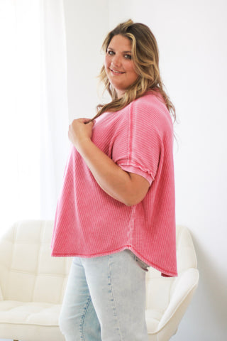 Outfit Repeater Mineral Washed Top in Boho Red