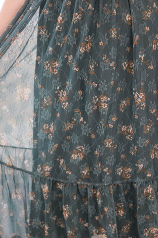 More to Love Floral Dress in Moss Green