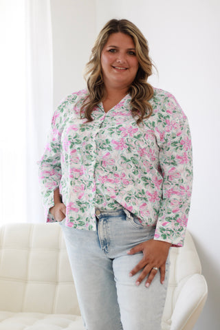 The Kathryn Button Up Floral Top