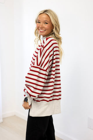 Fall Breeze Striped Pullover