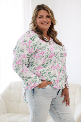 The Kathryn Button Up Floral Top