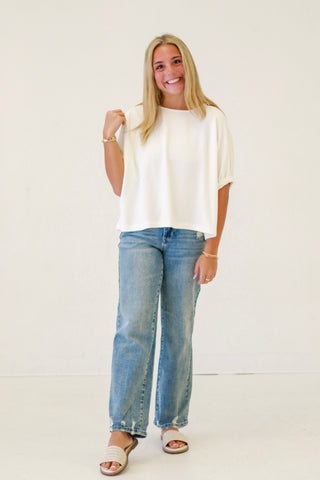 Spring Fling Textured Blouse in Off White