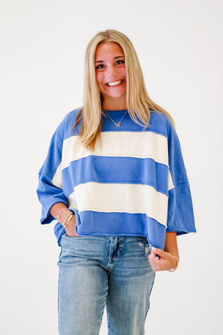 Party All Day Crop T-Shirt in Blue