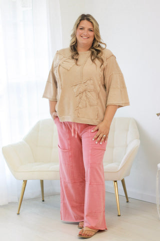 Calling for You Wide Legged Pants in Tomato