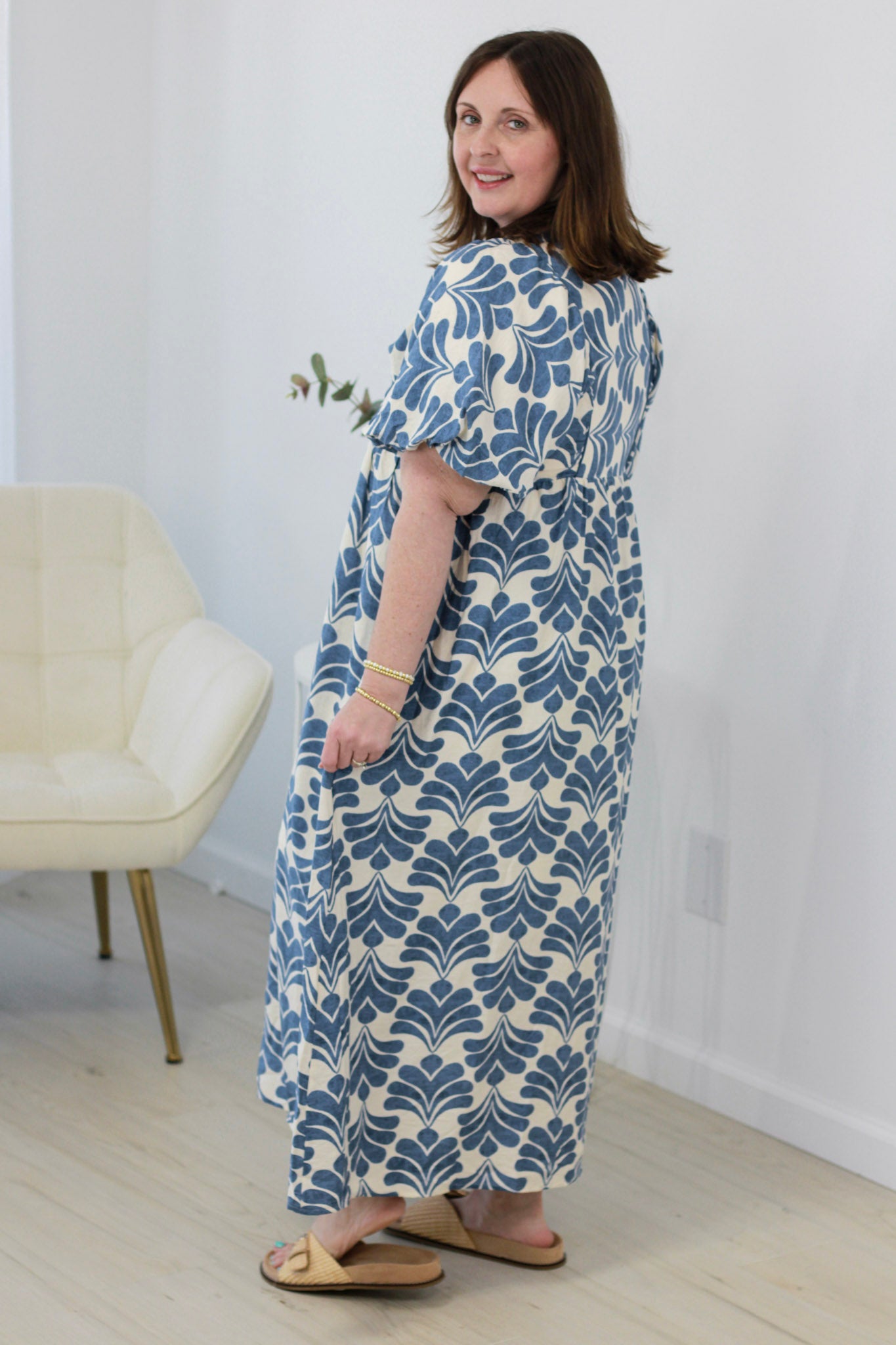 Calling Spring Mauve Midi Dress - Floral Print