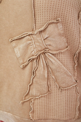 Tied Up In You Pullover in Latte