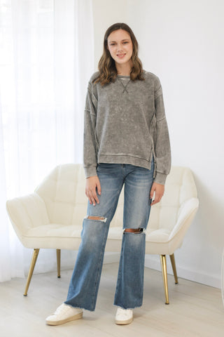 Neutral Ground Top in Charcoal