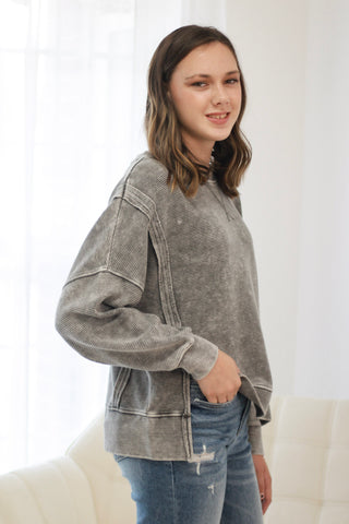 Neutral Ground Top in Charcoal
