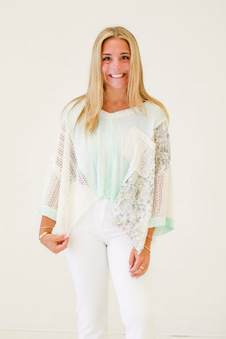 Relaxed Vibe V-Neck Top in Soda Candy