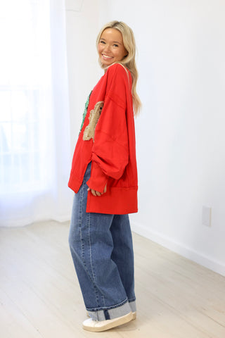 Festive Feeling Pullover in Red