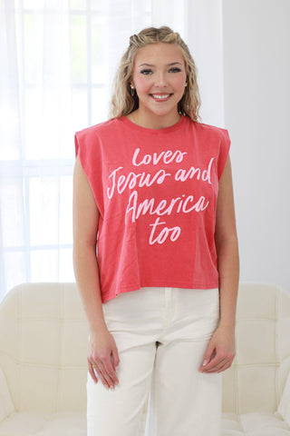 Loves Jesus and America Tank