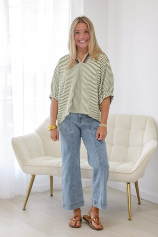 In the Know Stripe Blouse