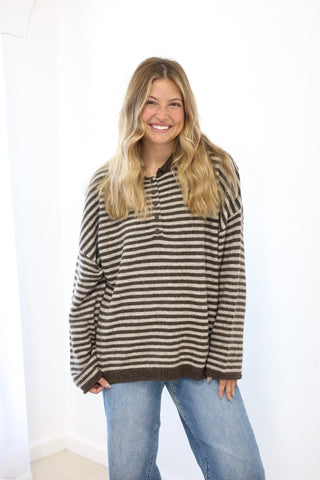 Falling in Love With This Striped Henley Sweater