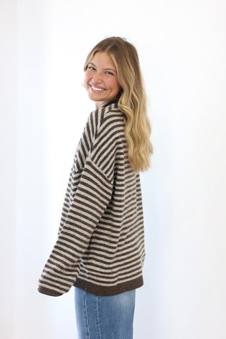 Falling in Love With This Striped Henley Sweater