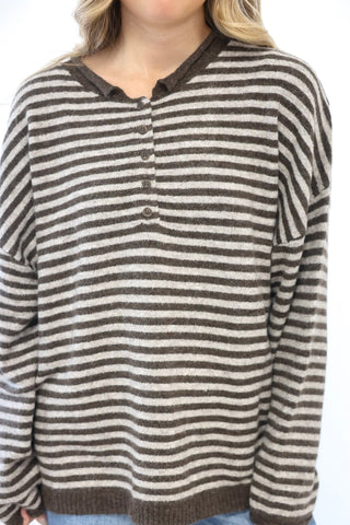 Falling in Love With This Striped Henley Sweater