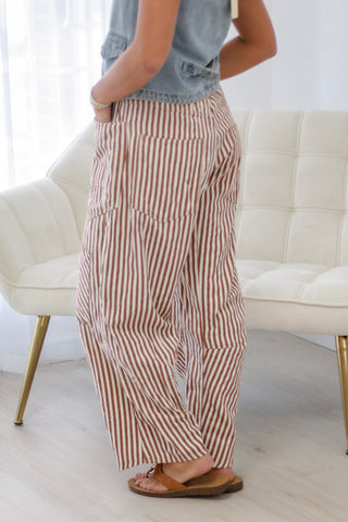 Dream Chaser Stripe Pants in Caramel