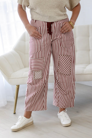 Dream Chaser Stripe Pants in Raspberry