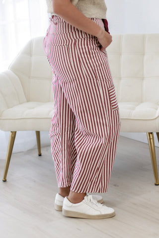 Dream Chaser Stripe Pants in Raspberry