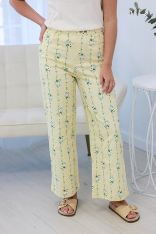 Working on You Floral Pants