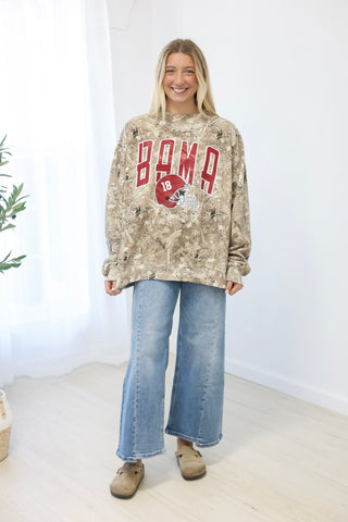 Bama's First Down Favorite Camo Mock Neck
