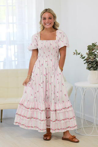 Dancing Through Floral Fields Maxi Dress