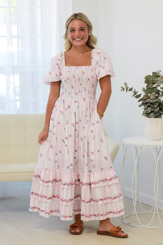 Dancing Through Floral Fields Maxi Dress