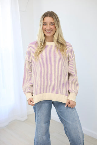 Look at Me Two Tone Sweater in Lavender
