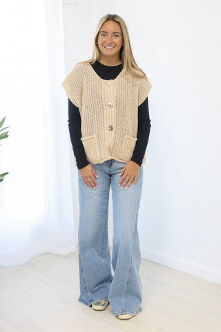 Intense Feelings Sweater Vest in Taupe