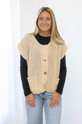 Intense Feelings Sweater Vest in Taupe