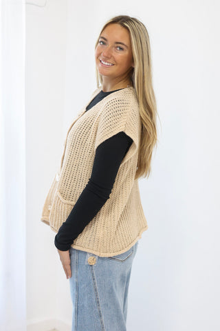Intense Feelings Sweater Vest in Taupe