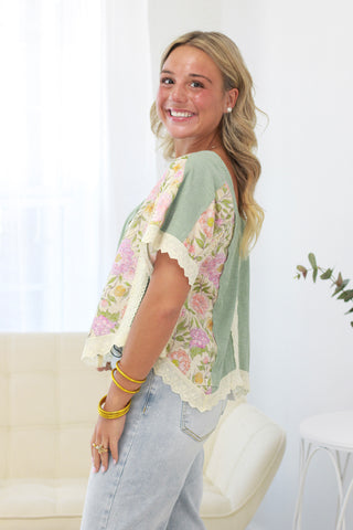 Tranquil Peace Top in Teal