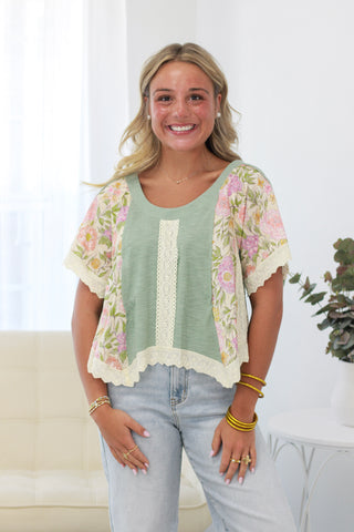 Tranquil Peace Top in Teal