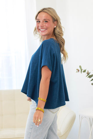 On The Road Again Tee in Dark Blue