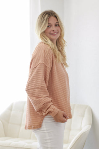 Vintage Chic Dusty Orange Pullover