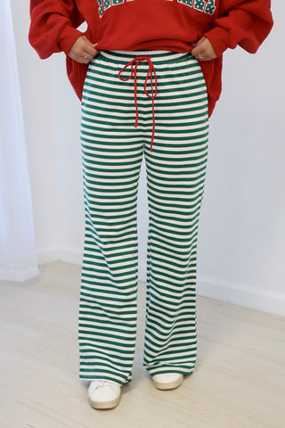 Merry Moments Striped Pants in Green