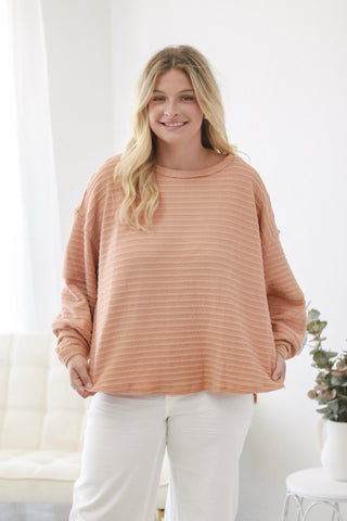 Vintage Chic Dusty Orange Pullover