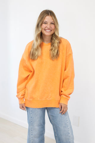 You're It Acid Wash Sweatshirt in TN Orange