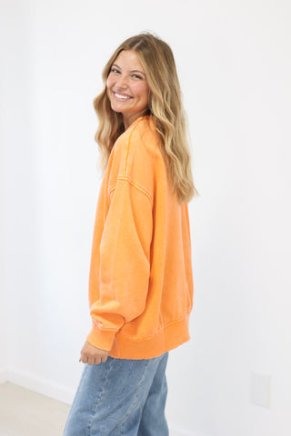 You're It Acid Wash Sweatshirt in TN Orange