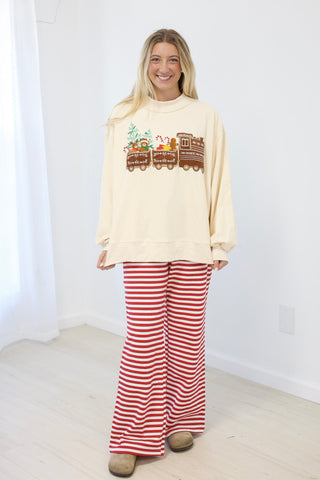 Merry Moments Striped Pants in Red