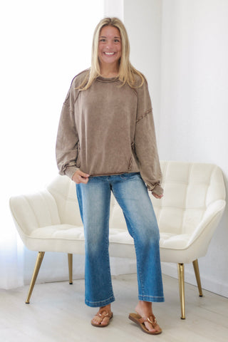 In The Thick of It Pullover in Cacao