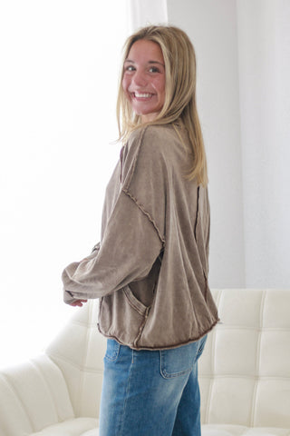 In The Thick of It Pullover in Cacao
