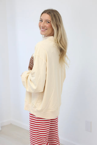 Gingerbread Man Train Mock Neck Pullover