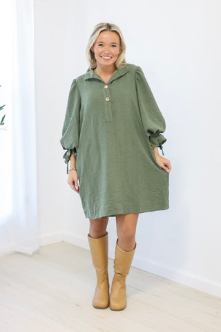 Rolling Hills Olive Dress