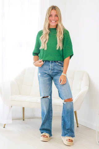 Locked In Hunter Green Top