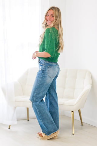 Locked In Hunter Green Top