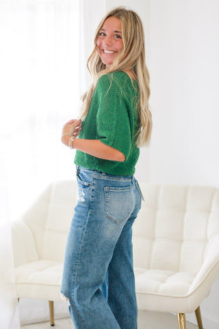 Locked In Hunter Green Top