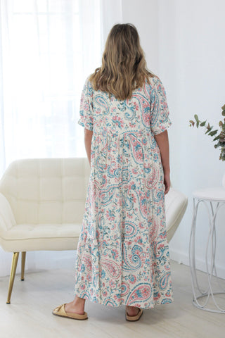 These are the Days Floral Maxi Dress in Blue/Pink
