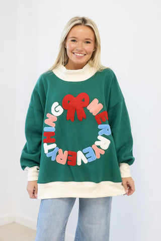 Merry Everything Chenille Patch Pullover