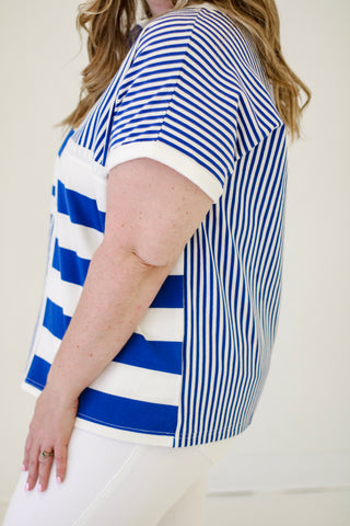 Spring Fresh Stripes Top in Blue