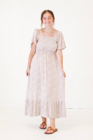 Forever Bound Smocked Ditzy Floral Dress